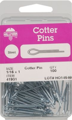 Image showing  1/16 in. x 1 in. Zinc Extended Prong Cotter Pins, 100 pc.