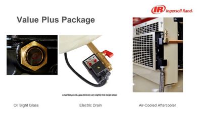 Image showing  10 HP 120 gal. 2-Stage Value Plus Horizontal Air Compressor, 175 PSI, 230V, 3-Phase