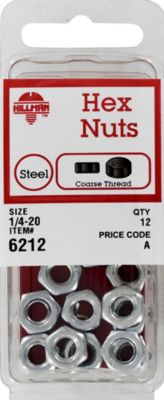 Image showing  1/4 in.-20 TPI Zinc Hex Nuts, 120-Pack