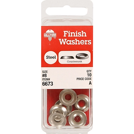 Hillman Nickel-Plated Countersunk Finish Washers #8 (10 Pack)