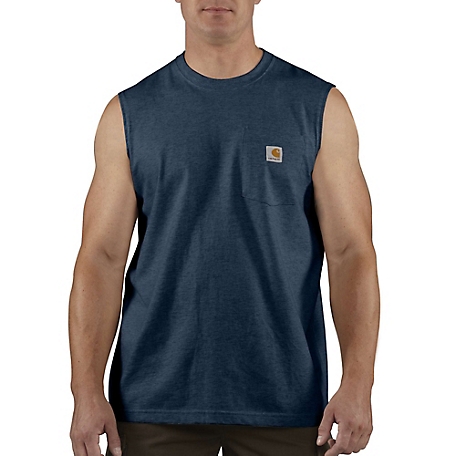 Carhartt Sleeveless Cotton Jersey Knit Pocket T-Shirt