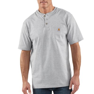 Image showing  Men's Heavyweight Loose Fit Short-Sleeve Pocket Henley T-Shirt