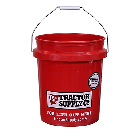 Tractor Supply 5 gal. Plastic Food-Grade Utility Pail - Red at