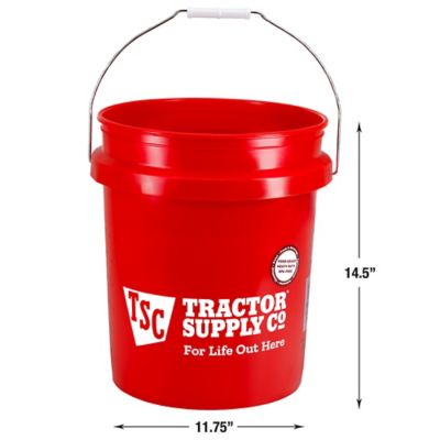 Image showing  5 gal. Plastic Food-Grade Utility Pail, Red