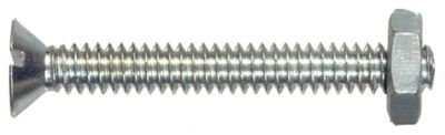 Image showing  #6-32 x 1/2in. Zinc Flat Head Phillips Machine Screws, 10 pk.