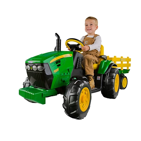 Peg Perego John Deere Ground Force 12V Tractor and Trailer Ride-On Toy