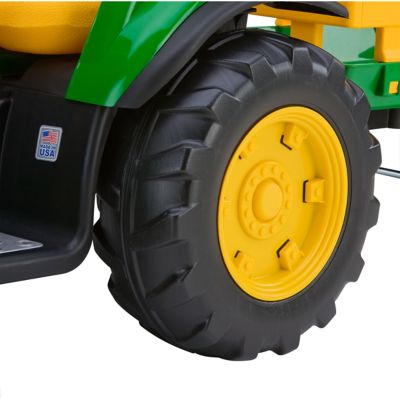Image showing  12V John Deere Ground Force Tractor and Trailer Ride-On Toy