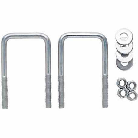 Carry-On Trailer Square U-Bolt Kits, 3/8 in. x 2-1/16 in. x 4 in., 2-Pack