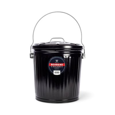 Behrens 7.5 gal. Galvanized Steel Ash Can, Black