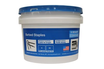 Bekaert 2 in. Double Barbed Fence Staples, 8 Gauge, 50 lb. Bucket