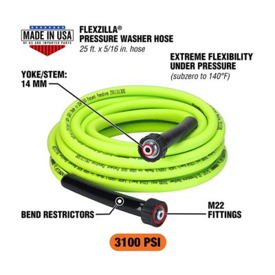 Image showing  5/16 in. x 25 ft. Pressure Washer Hose with M22 Fittings, 3,100 PSI, HFZPW3525M