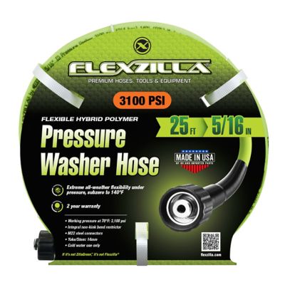 Image showing  5/16 in. x 25 ft. Pressure Washer Hose with M22 Fittings, 3,100 PSI, HFZPW3525M