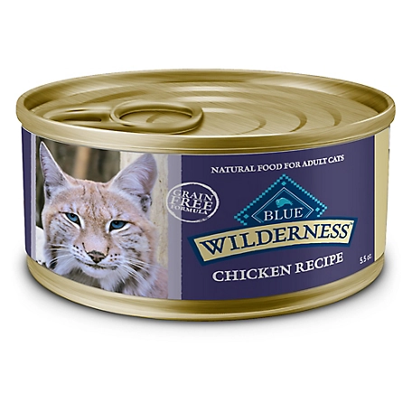 Blue Buffalo Wilderness Adult Grain-Free Natural Chicken Pate Wet Cat Food, 5.5 oz. Can