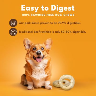 Image showing  6-inch Baked Pork Skin-shaped Bagel, 1 ct. Dog Chew