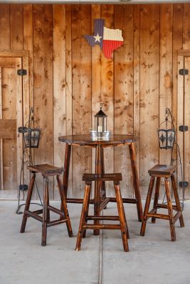 Image showing 5 th Leigh Country 31 in. Char-Log Patio Saddle Stool