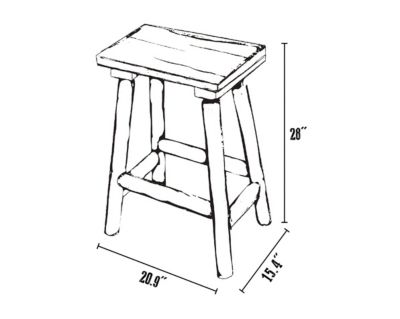 Image showing 7 th Leigh Country 31 in. Char-Log Patio Saddle Stool