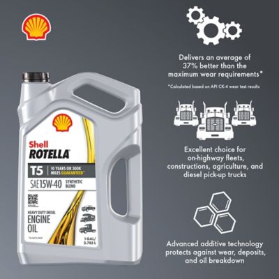 Image showing  1 gal. Rotella T5 15W-40 Synthetic Blend Motor Oil