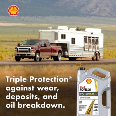 Image showing 5 th Shell 1 gal. Rotella T5 15W-40 Synthetic Blend Motor Oil