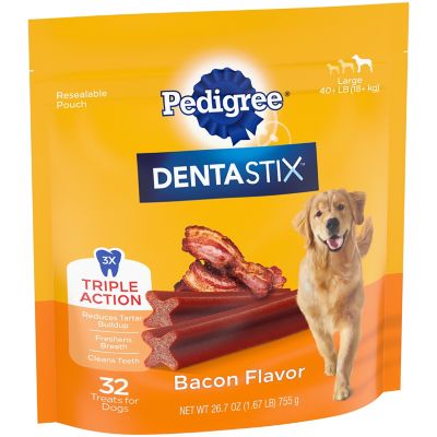 Image showing 7 th DENTASTIX Bacon Flavor Dental Dog Treats, Large, 1.72 lb., 32 ct.