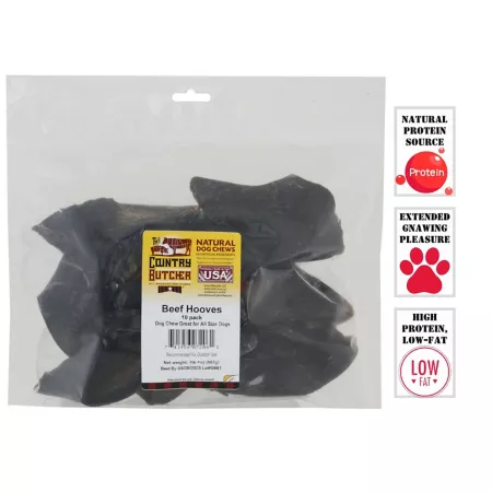 The Country Butcher Beef Hooves Dog Chews 10 ct Dog Bones Rawhide & Rawhide Alternative