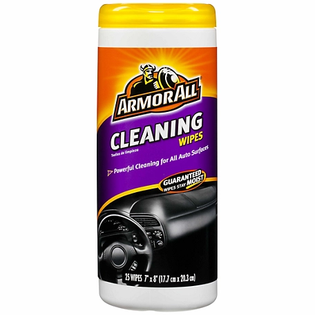 Armor All Car Cleaning Wipes, 3-3/10 in. L x 3-3/10 in. W x 8-2/5 in. H, 25-Pack