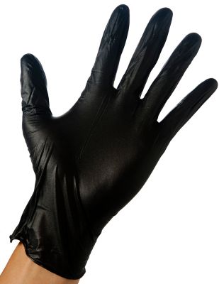 Image showing  Unisex Adult Disposable Nitrile Work Gloves, Black, 10-Pack