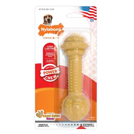 Nylabone Dura Chew Peanut Butter Flavored Dog Chew Bone Medium Dog Chew Toys