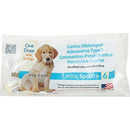 Durvet Canine Spectra 6 Dog Vaccine, 1 Dose with Syringe