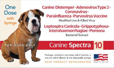 Durvet Canine Spectra 10 Dog Vaccine, 1 Dose with Syringe