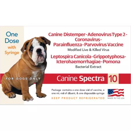 Spectra Canine 10 Vaccine for Dogs with Syringe 1 Dose Dog Vaccines