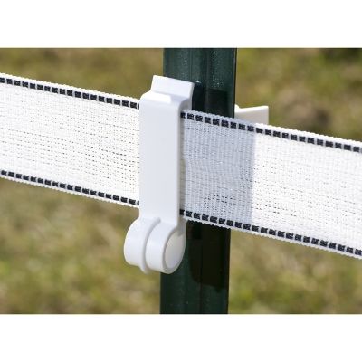 Image showing  T-Post Polytape Insulators for 1.25 and 1.33 in. T-Posts, White, 25-Pack