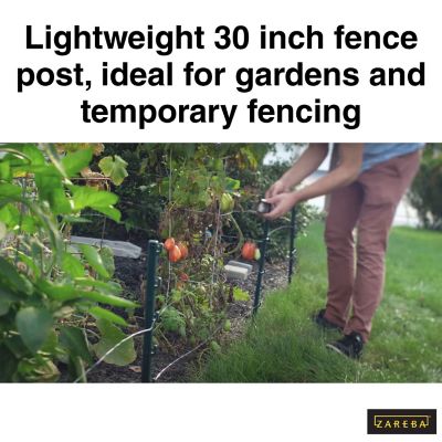 Image showing  30 in. Garden Fence Post, Green
