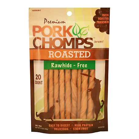 Pork Chomps 5 in. Roasted Mini Twists Dog Chews, 20 ct.
