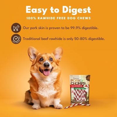 Image showing  5 in. Bacon Flavor Baked Pork Skin Mini Twists Dog Chews, 30 ct.