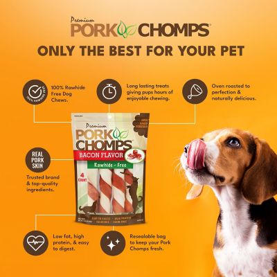 Image showing  6-inch Baked Pork Skin Twists with Bacon Flavor wrap, 4 ct. Dog Chews