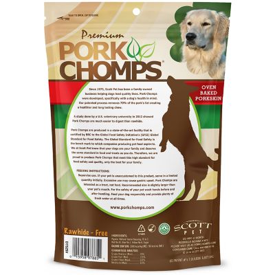 Image showing 6 th Pork Chomps 6-inch Baked Pork Skin Twists with Bacon Flavor wrap, 4 ct. Dog Chews