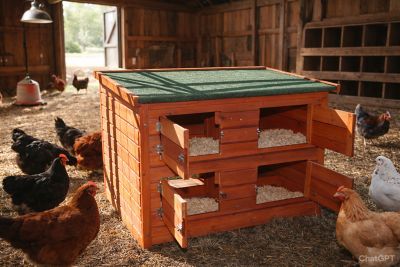 Image showing  Wood Chicken Coop Hutch, 4 Chicken Capacity