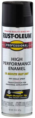 Rust-Oleum 15 oz. Black Professional High-Performance Enamel Spray Paint, Flat