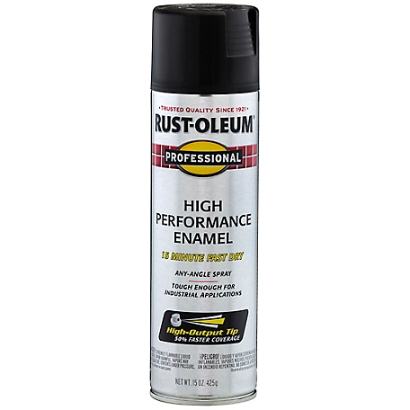 Rust-Oleum 15 oz. Black Professional High-Performance Enamel Spray Paint, Flat