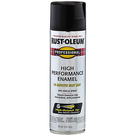 Rust-Oleum 15 oz. Black Professional High-Performance Enamel Spray Paint,  Flat at Tractor Supply Co.
