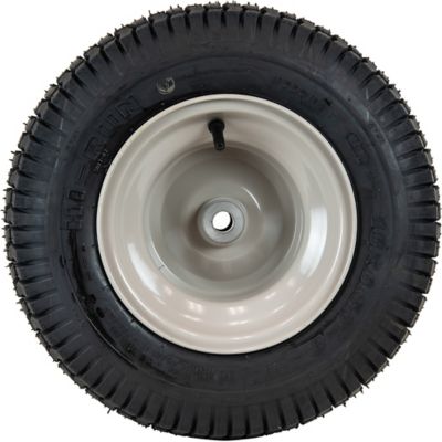 Image showing 6 th Hi-Run 16x6.50-8 SU12 Lawn and Garden Tire Assembly, White Solid Wheel with 3/4 in. Bushing