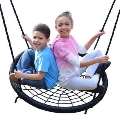 Image showing  Web Riderz Web Swing, 600 lb. Capacity, Black, 39 in. x 39 in. x 72 in., 16 lb., Ages 5+