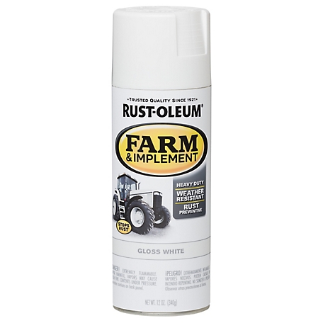 Rust-Oleum 12 oz. White Specialty Farm & Implement Spray Paint, Gloss