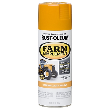 1pk Rust-Oleum 280140 Specialty Farm & Implement Rust Prevention Spray  Paint, Caterpillar Yellow, 12 Oz