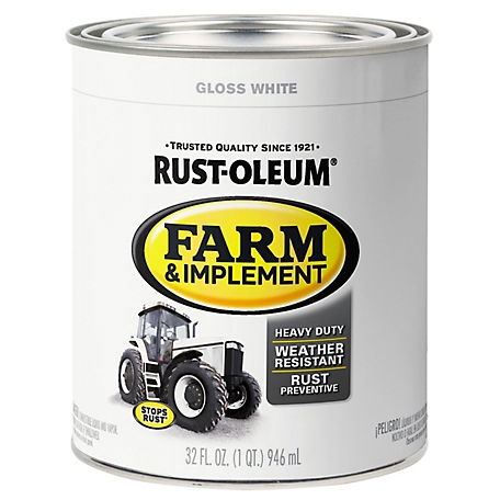 Rust-Oleum 1 qt. White Specialty Farm & Implement Paint, Gloss