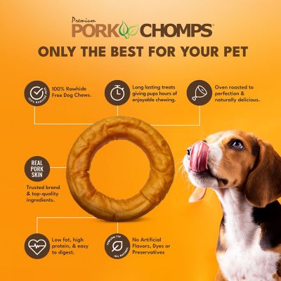 Image showing  6 in. Roasted Pork Skin Bagel Dog Chew, 1 ct.