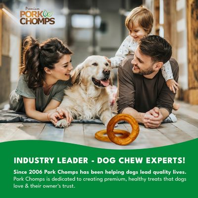 Image showing 5 th Pork Chomps 6 in. Roasted Pork Skin Bagel Dog Chew, 1 ct.
