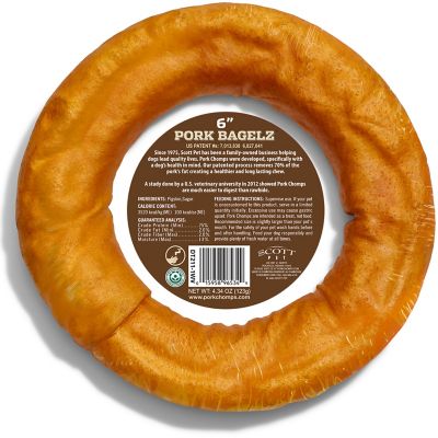 Image showing 6 th Pork Chomps 6 in. Roasted Pork Skin Bagel Dog Chew, 1 ct.