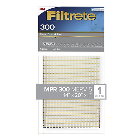 3M Filtrete Basic Dust Filter, 14 in. x 20 in. x 1 in.