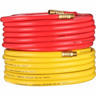 JobSmart 3/8 in. x 50 ft. PVC Air Hose Set, Red/Yellow, 2-Pack